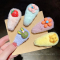 Korean Fashion Cute Baby Hair Accessories High Quality Fur Girls Hair Clips